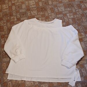 Women's White Off-Shoulder Top Fisoew Size Large